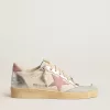Ball Star met roze suède ster en metallic leren inzetstukken