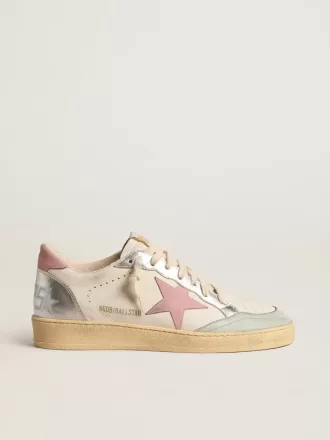 Ball Star met roze suède ster en metallic leren inzetstukken