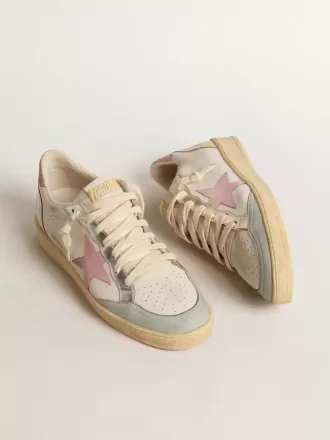 Ball Star met roze suède ster en metallic leren inzetstukken