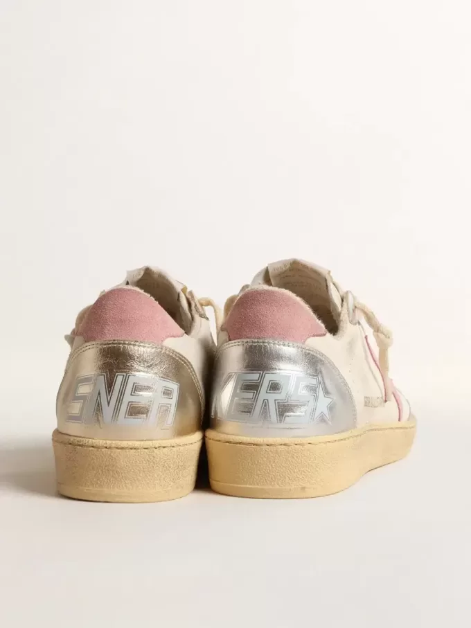 Ball Star met roze suède ster en metallic leren inzetstukken
