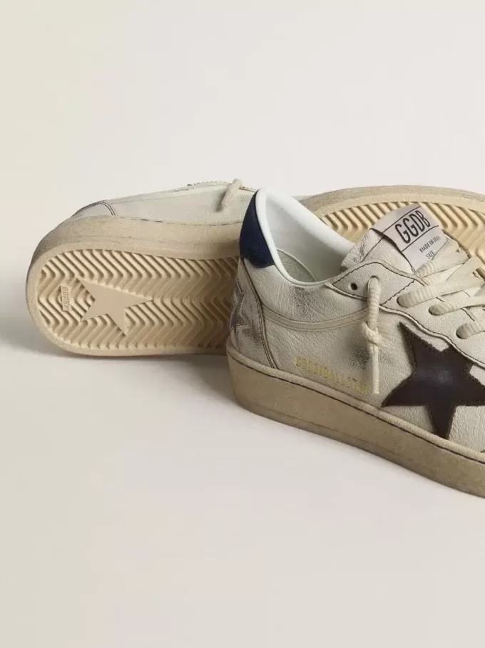 Ball Star met zwarte ster en blauwe suède hiellip
