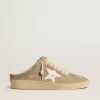 Ball Star Sabot voor dames in beige suède met witte leren ster