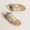 Ball Star Sabot voor dames in beige suède met witte leren ster