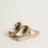 Ball Star Sabot voor dames in beige suède met witte leren ster