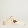 Ball Star Sabots in ivoorkleurig nappa met bronzen glitterster