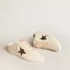Ball Star Sabots in ivoorkleurig nappa met bronzen glitterster