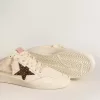 Ball Star Sabots in ivoorkleurig nappa met bronzen glitterster