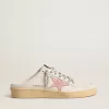 Ball Star Sabots in wit nappa met een oudroze leren ster