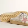 Ball Star Sabots in wit nappa met een oudroze leren ster