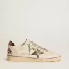 Ball Star van mesh en leer met metallic leren ster en hielstuk
