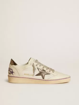 Ball Star van mesh en leer met metallic leren ster en hielstuk