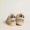 Ball Star van mesh en leer met metallic leren ster en hielstuk