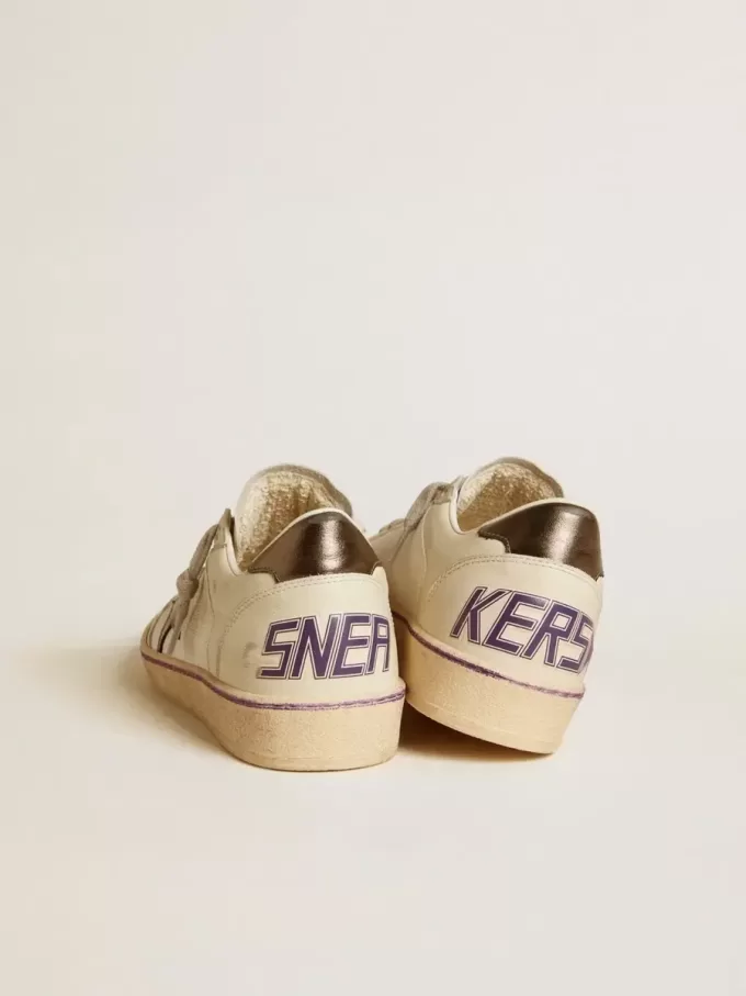 Ball Star van mesh en leer met metallic leren ster en hielstuk