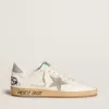 Ball Star van nappaleer met grijze nubuck ster en hielstuk