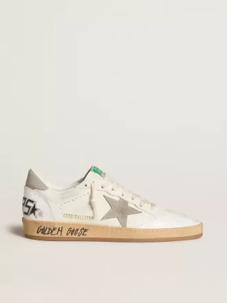 Ball Star van nappaleer met grijze nubuck ster en hielstuk