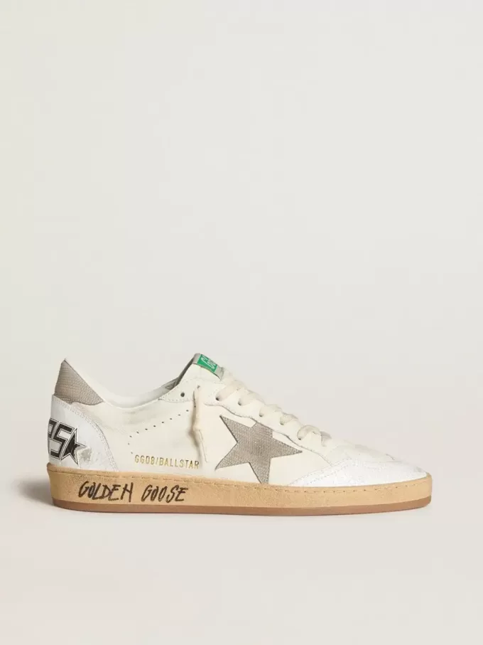 Ball Star van nappaleer met grijze nubuck ster en hielstuk
