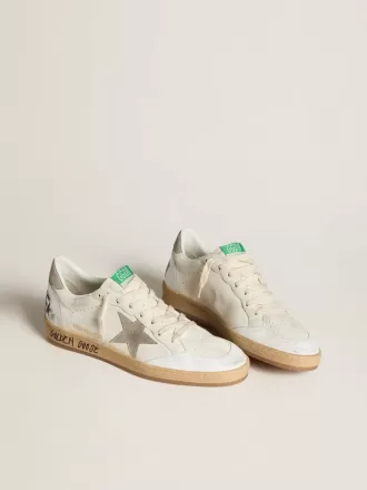 Ball Star van nappaleer met grijze nubuck ster en hielstuk