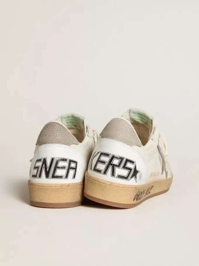 Ball Star van nappaleer met grijze nubuck ster en hielstuk