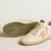 Ball Star van nylon en leer met roze en lichtblauwe ster en beige hielstuk