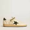 Ball Star van nylon en nappa met groene suède ster en hielstuk