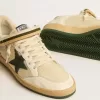 Ball Star van nylon en nappa met groene suède ster en hielstuk