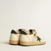 Ball Star van nylon en nappa met groene suède ster en hielstuk