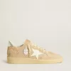 Ball Star van suède en Swarovski-kristallen met leren ster en metalen hielstuk