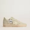Ball Star van suède met Swarovski-kristallen en parels en leren ster