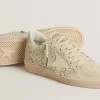 Ball Star van suède met Swarovski-kristallen en parels en leren ster