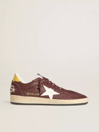 Ball Star voor dames in chocoladebruin nubuck met leren ster en hielstuk