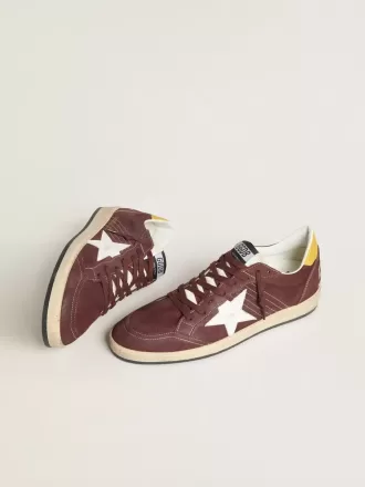 Ball Star voor dames in chocoladebruin nubuck met leren ster en hielstuk