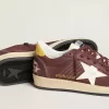 Ball Star voor dames in chocoladebruin nubuck met leren ster en hielstuk