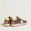 Ball Star voor dames in chocoladebruin nubuck met leren ster en hielstuk