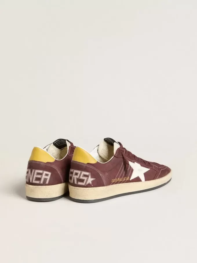 Ball Star voor dames in chocoladebruin nubuck met leren ster en hielstuk