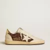 Ball Star voor dames in glitter met leren ster en metallic leren hielstuk