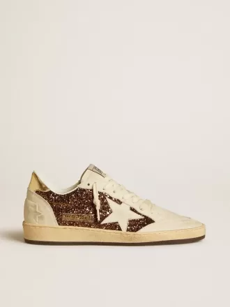 Ball Star voor dames in glitter met leren ster en metallic leren hielstuk