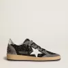 Ball Star voor dames in glitter met leren ster en metallic leren hielstuk