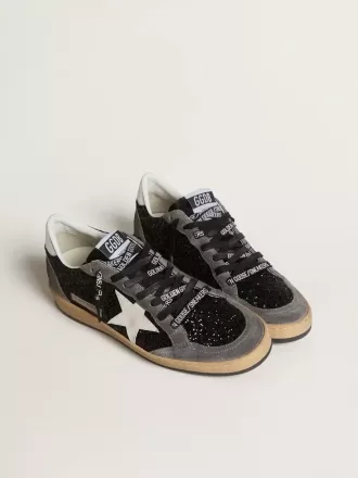 Ball Star voor dames in glitter met leren ster en metallic leren hielstuk