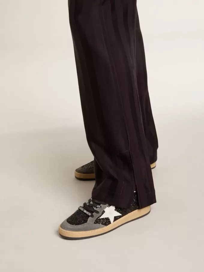 Ball Star voor dames in glitter met leren ster en metallic leren hielstuk