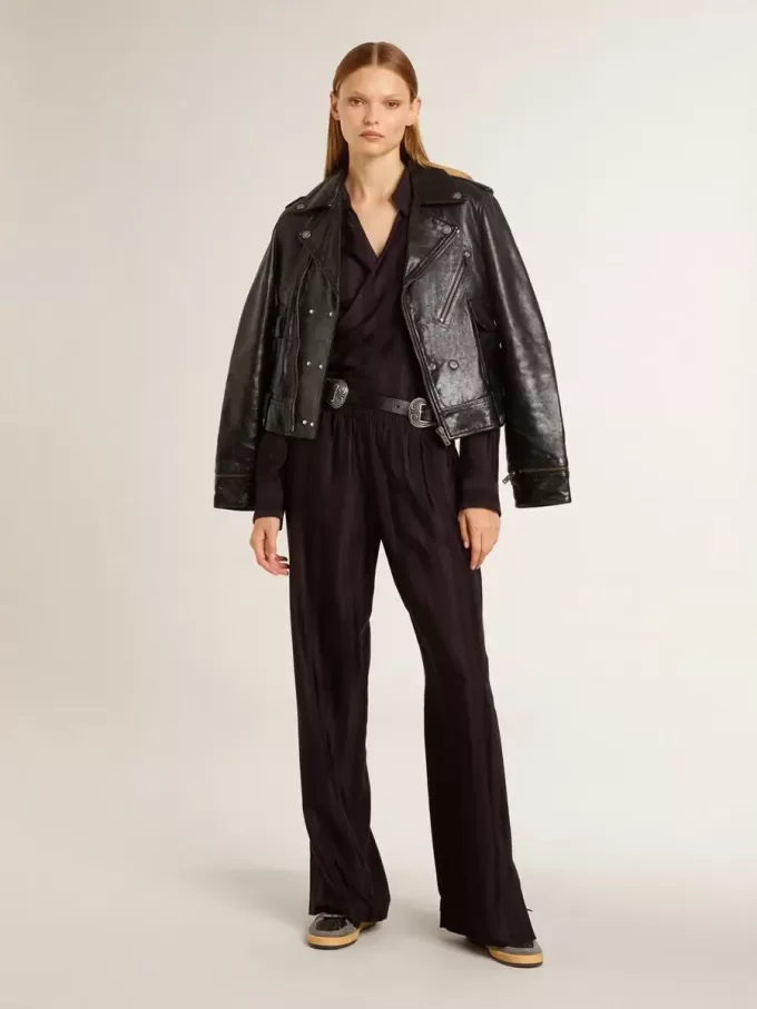 Ball Star voor dames in glitter met leren ster en metallic leren hielstuk