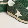 Ball Star voor dames in groen suède met witte leren ster en hielstuk