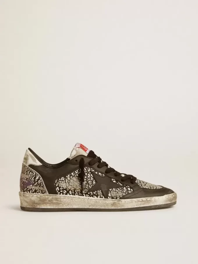 Ball Star voor dames in leer met olifantenprint en zwarte leren ster