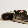 Ball Star voor dames in leer met olifantenprint en zwarte leren ster