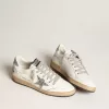 Ball Star voor dames in nappa met witte ster en glitter hielstuk