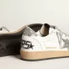 Ball Star voor dames in nappa met witte ster en glitter hielstuk