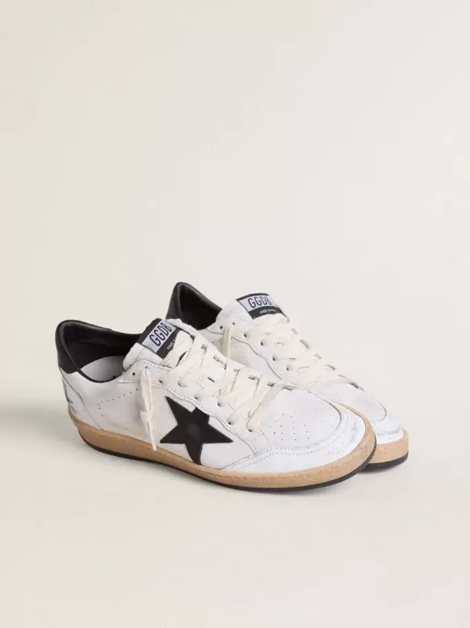 Ball Star voor dames in nappa met zwarte ster en zwarte hielband