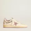 Ball Star voor dames in nappaleer met mauve TPU-ster en leren hielstuk