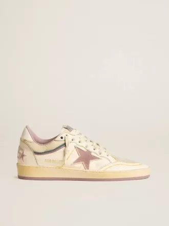 Ball Star voor dames in nappaleer met mauve TPU-ster en leren hielstuk