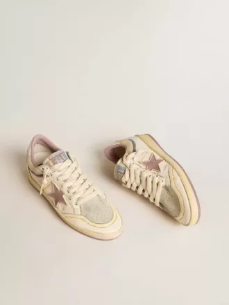 Ball Star voor dames in nappaleer met mauve TPU-ster en leren hielstuk