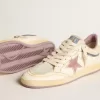 Ball Star voor dames in nappaleer met mauve TPU-ster en leren hielstuk